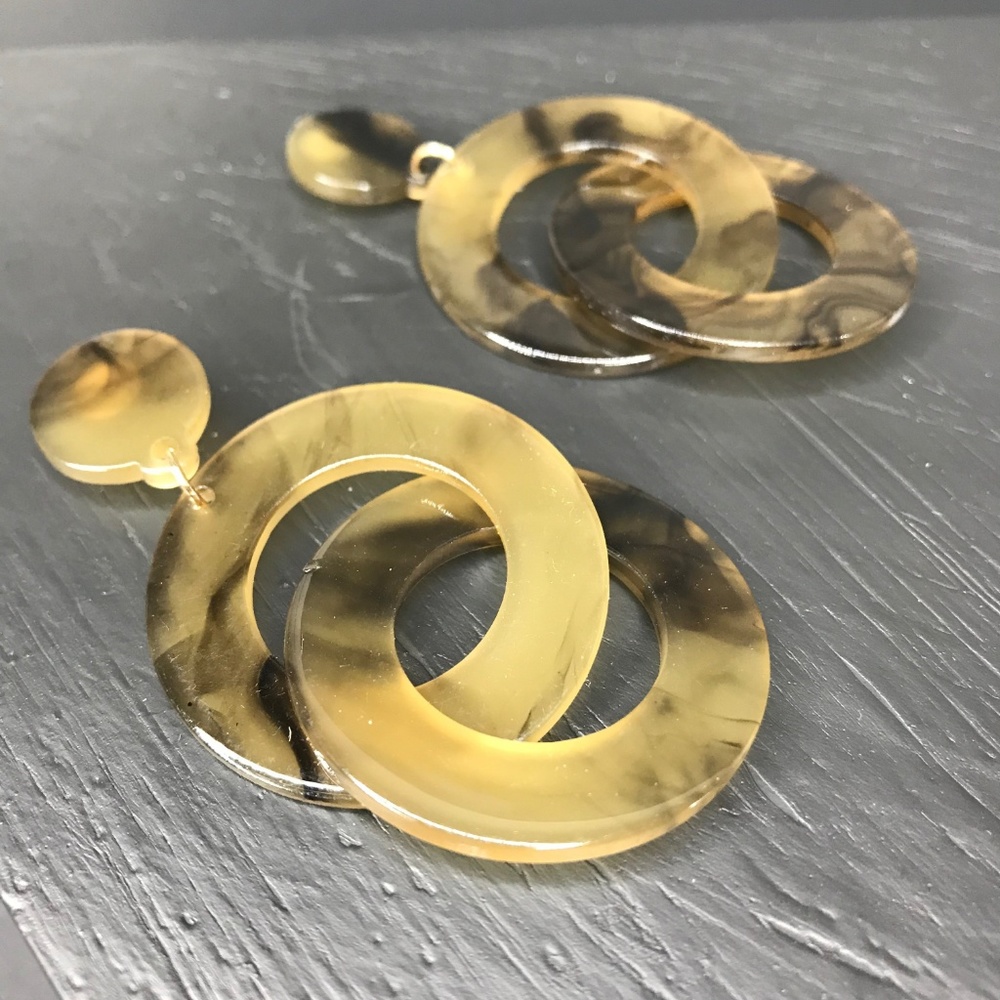 🆑 Flat Circle Double Drops in Dark Khaki - Picture 3 of 5